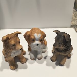 Lot of 3 Vintage Homco Dog Porcelain Figurine Puppies #8828